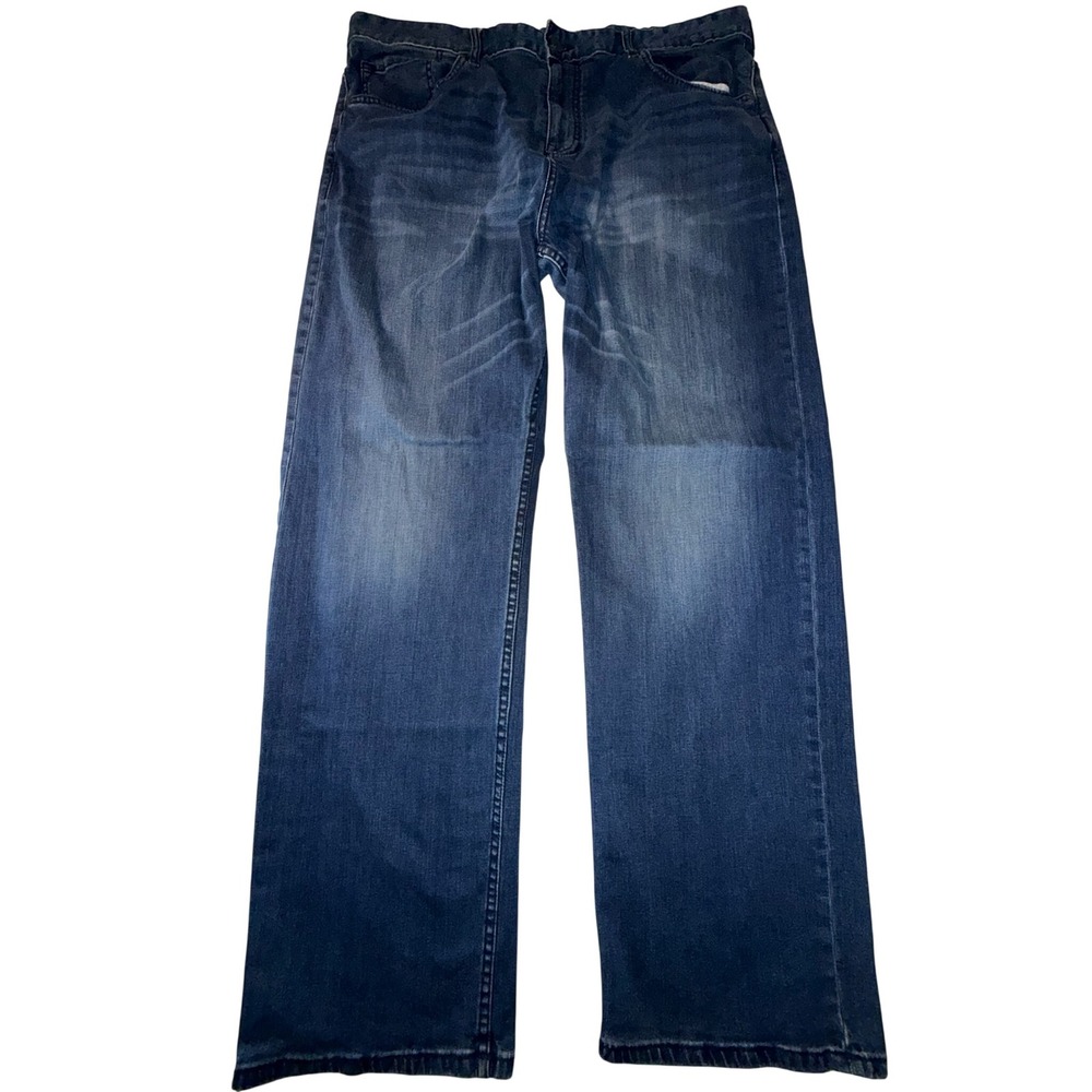 Calvin Klein Jeans Mens 40x32 Relaxed Straight Leg Medium Wash Blue Denim